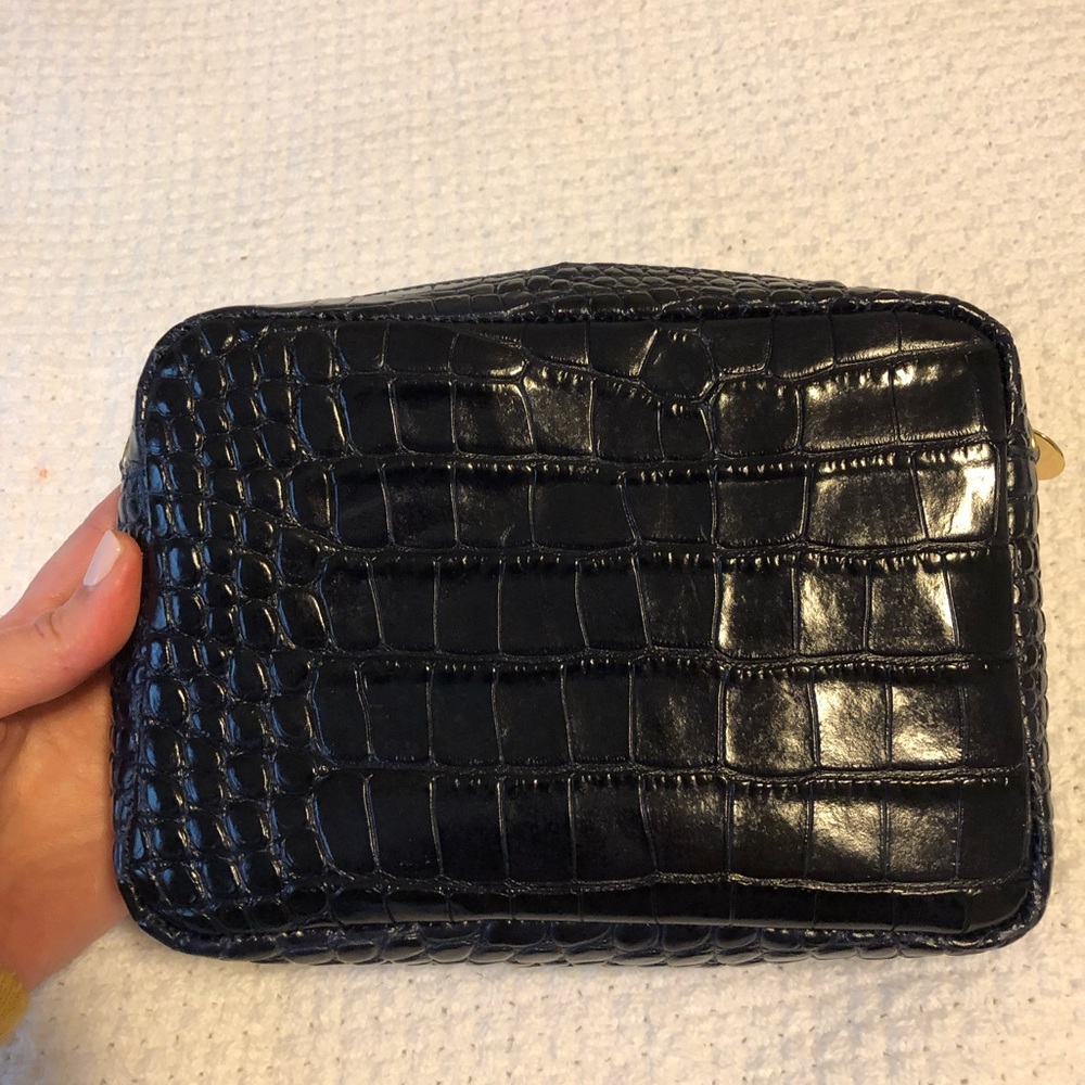 Clare V navy croc midi sac